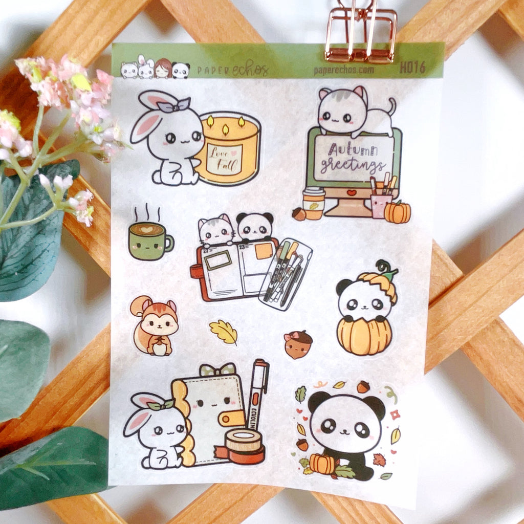 Autumn/Fall Washi Paper Large Deco Stickers