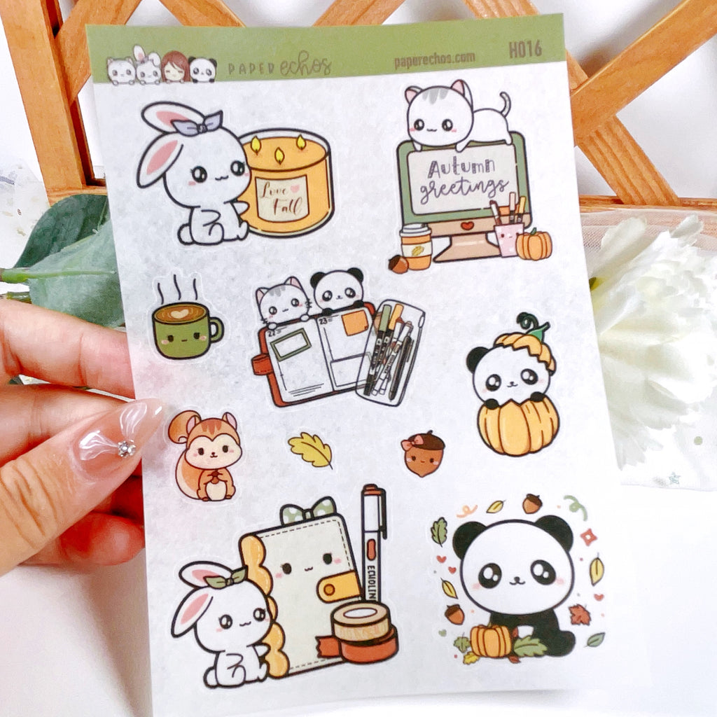 Autumn/Fall Washi Paper Large Deco Stickers