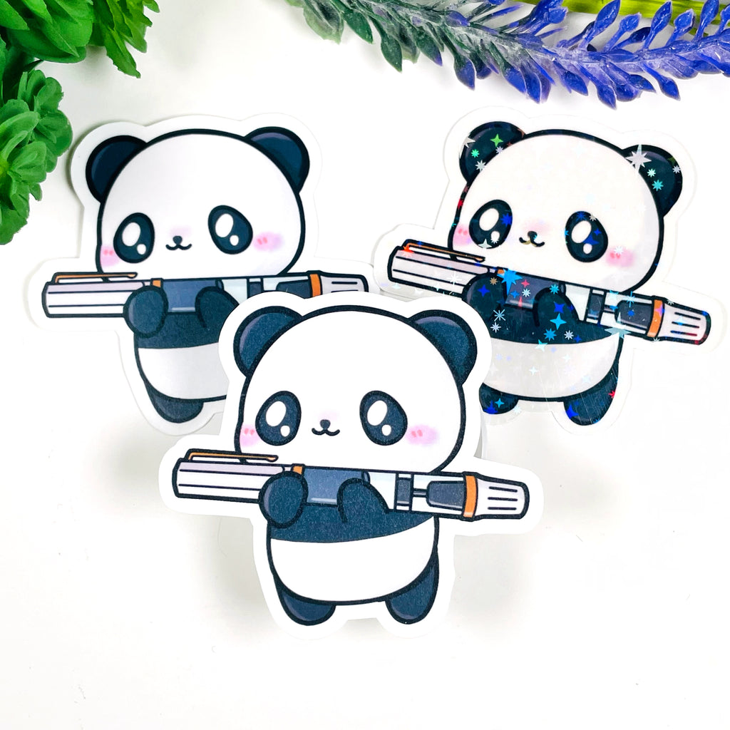 Softy the Panda Fountain Pen Vinyl Flake Sticker