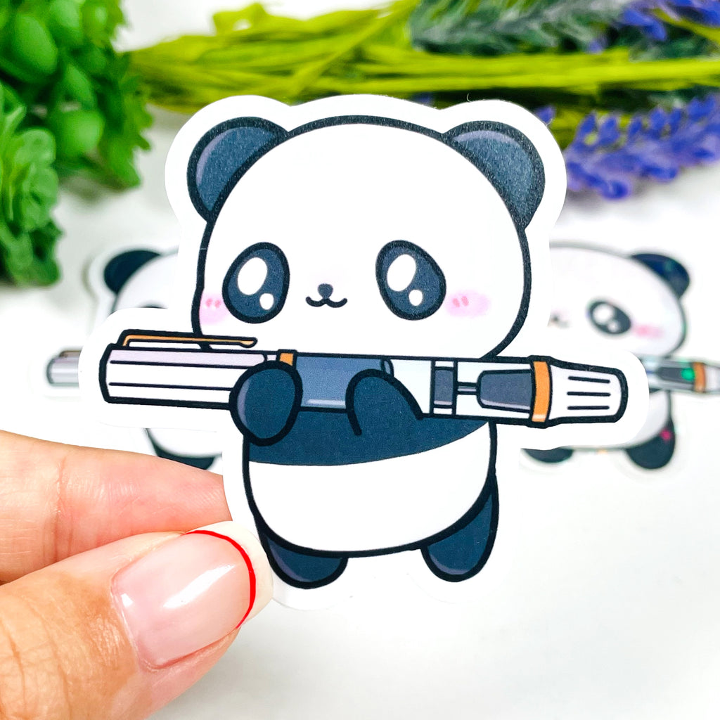 Softy the Panda Fountain Pen Vinyl Flake Sticker