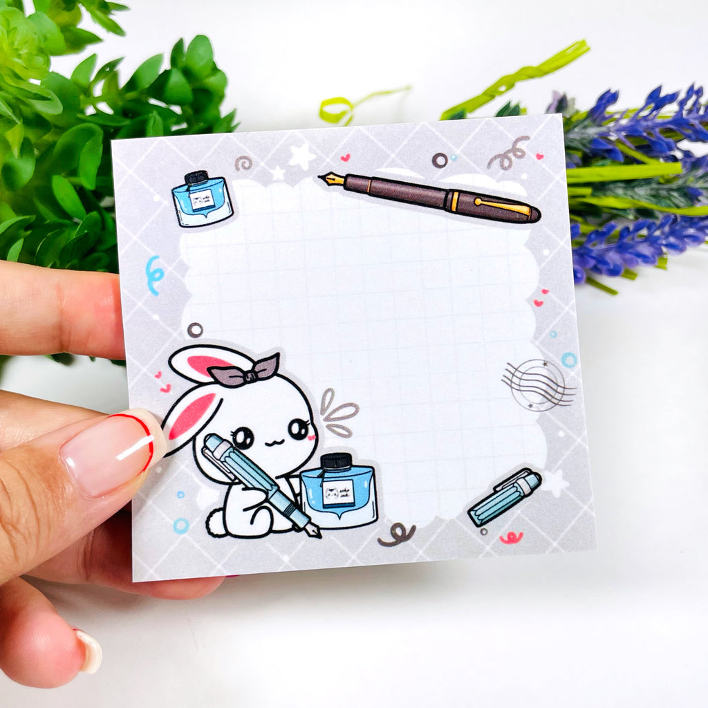 Sugar Bun the Bunny Fountain Pen Note Pad - 25 Sheets