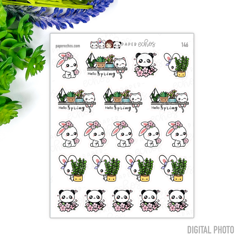 Spring Season Sticker Spring Time Character Stickers /R097 | PaperEchos