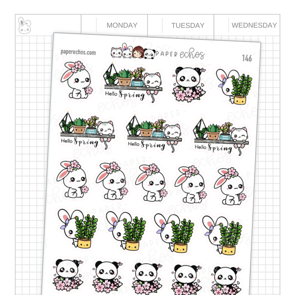 Spring Time Character Stickers /R097 | PaperEchos