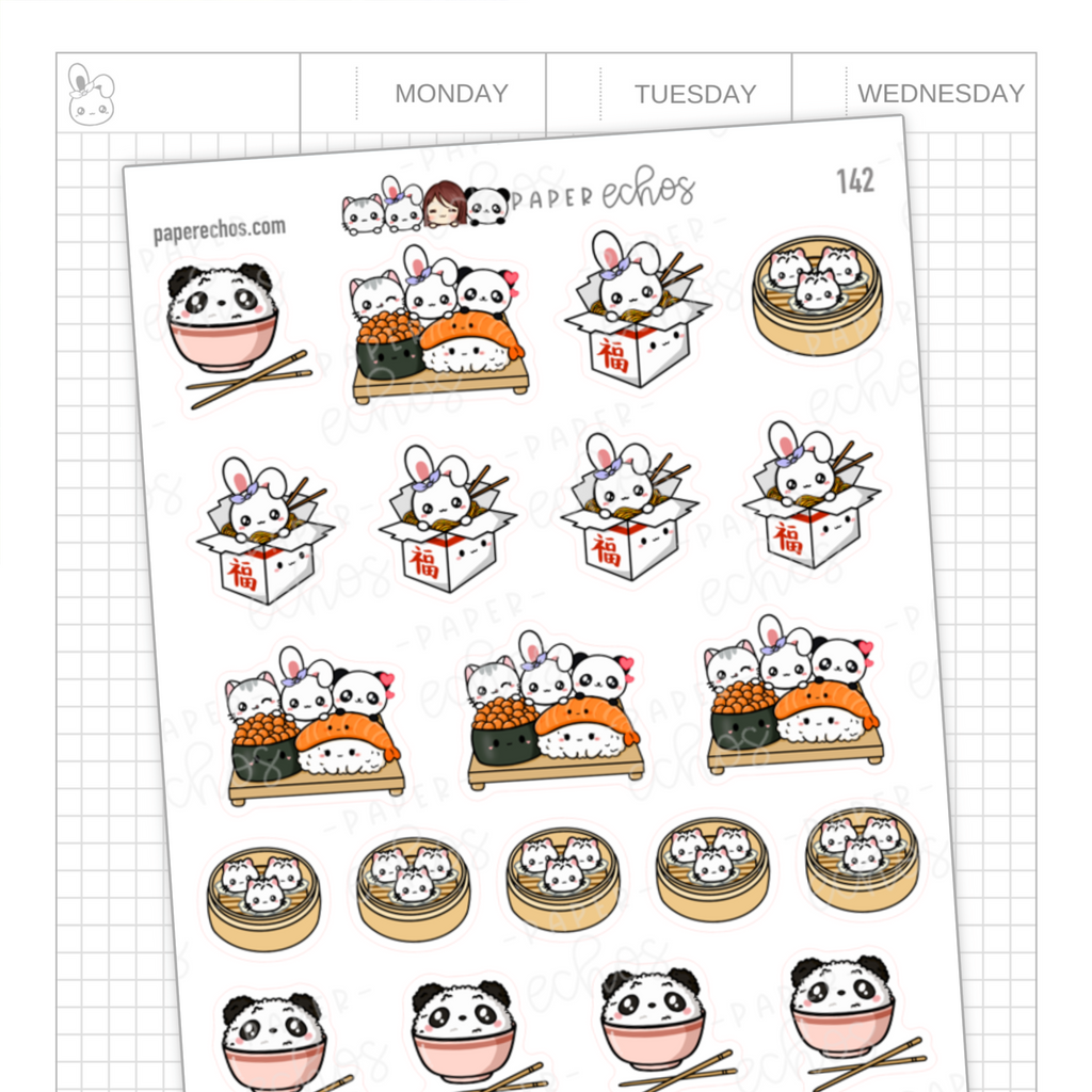 Asian Food Character Stickers
