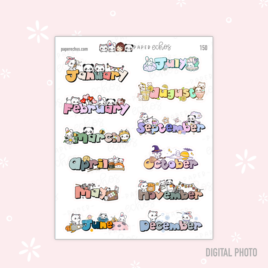 Monthly Colourful Character Functional Stickers