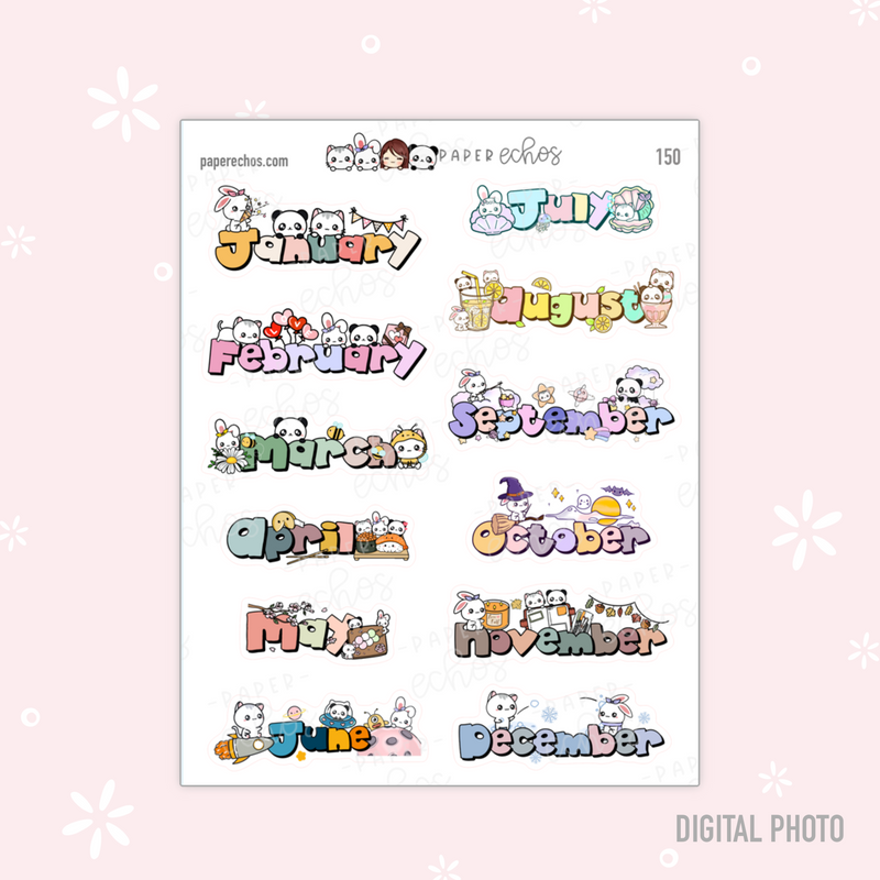 Mointhly Color Code Sticker Monthly Colourful Character Functional Stickers /R123 | PaperEchos