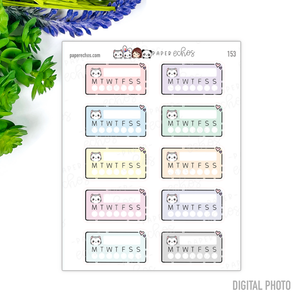 Rainbow Colour Habit Tracker Functional Stickers