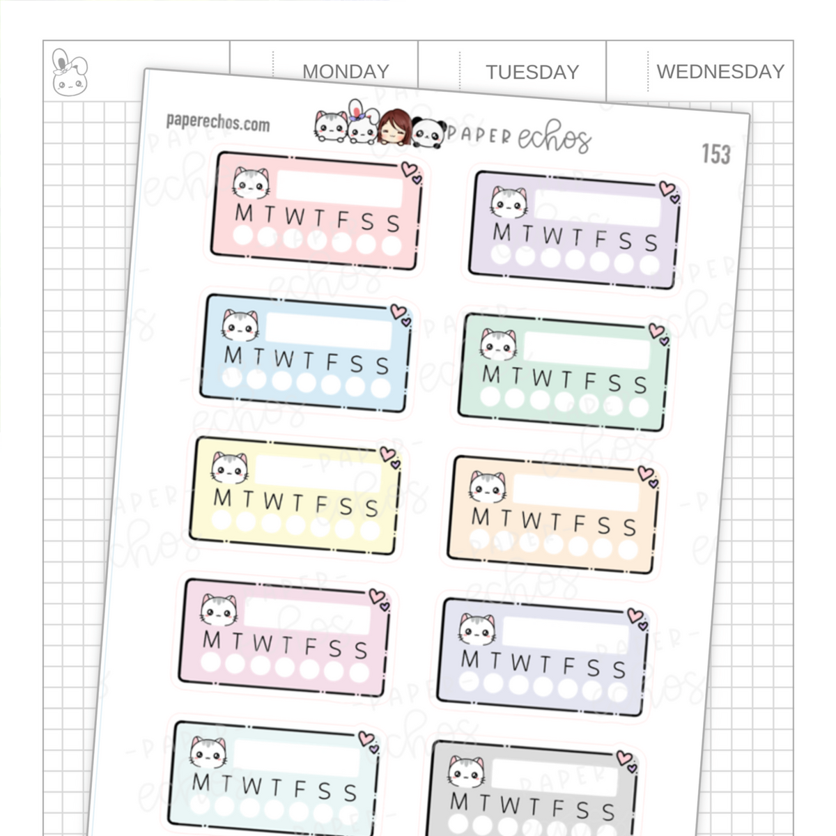 Rainbow Colour Habit Tracker Functional Stickers /R126 | PaperEchos