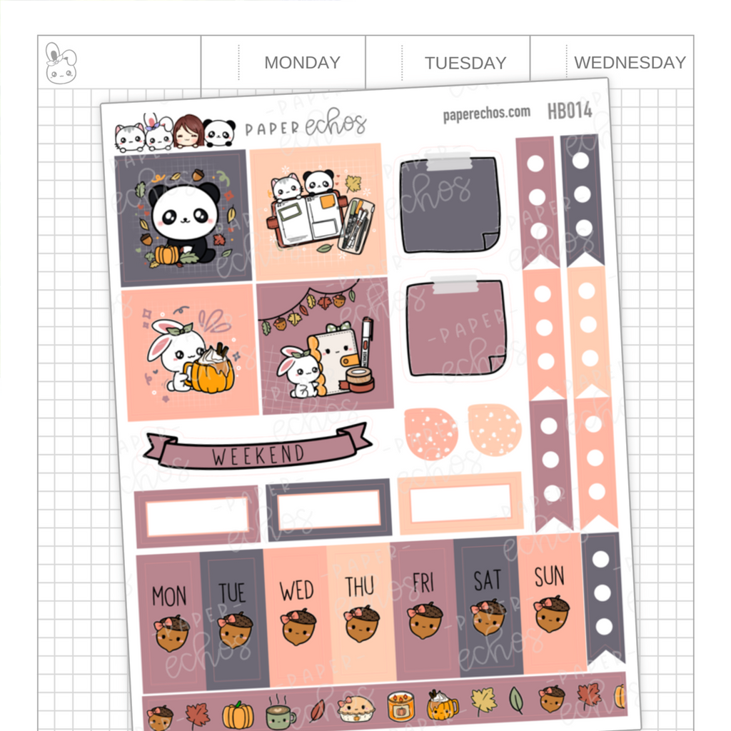 Autumn / Fall Hobonichi Weeks Sticker - 1 Page