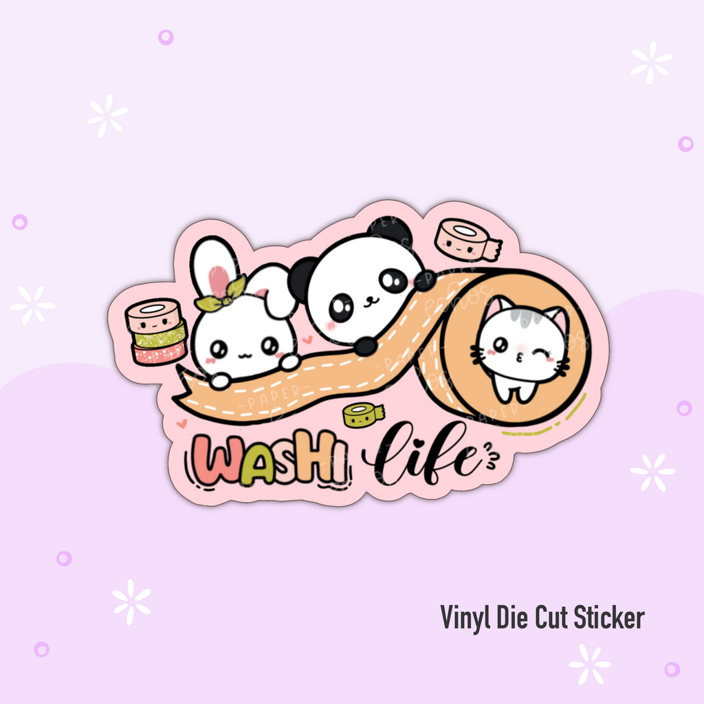 Washi Life / Washi Tapes Vinyl Die Cut Sticker