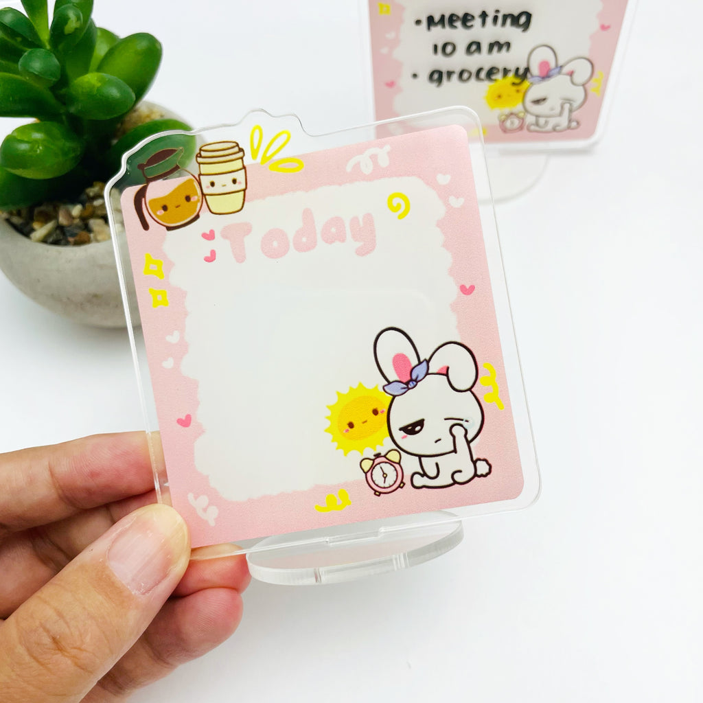 Good Morning Today Mini Acrylic Whiteboard Stand