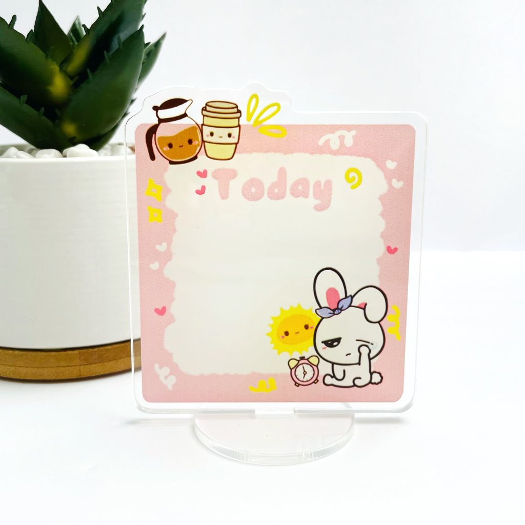 Good Morning Today Mini Acrylic Whiteboard Stand