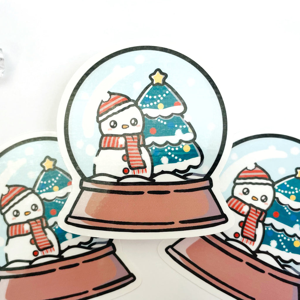 Christmas Crystal Ball Vinyl Flake Sticker