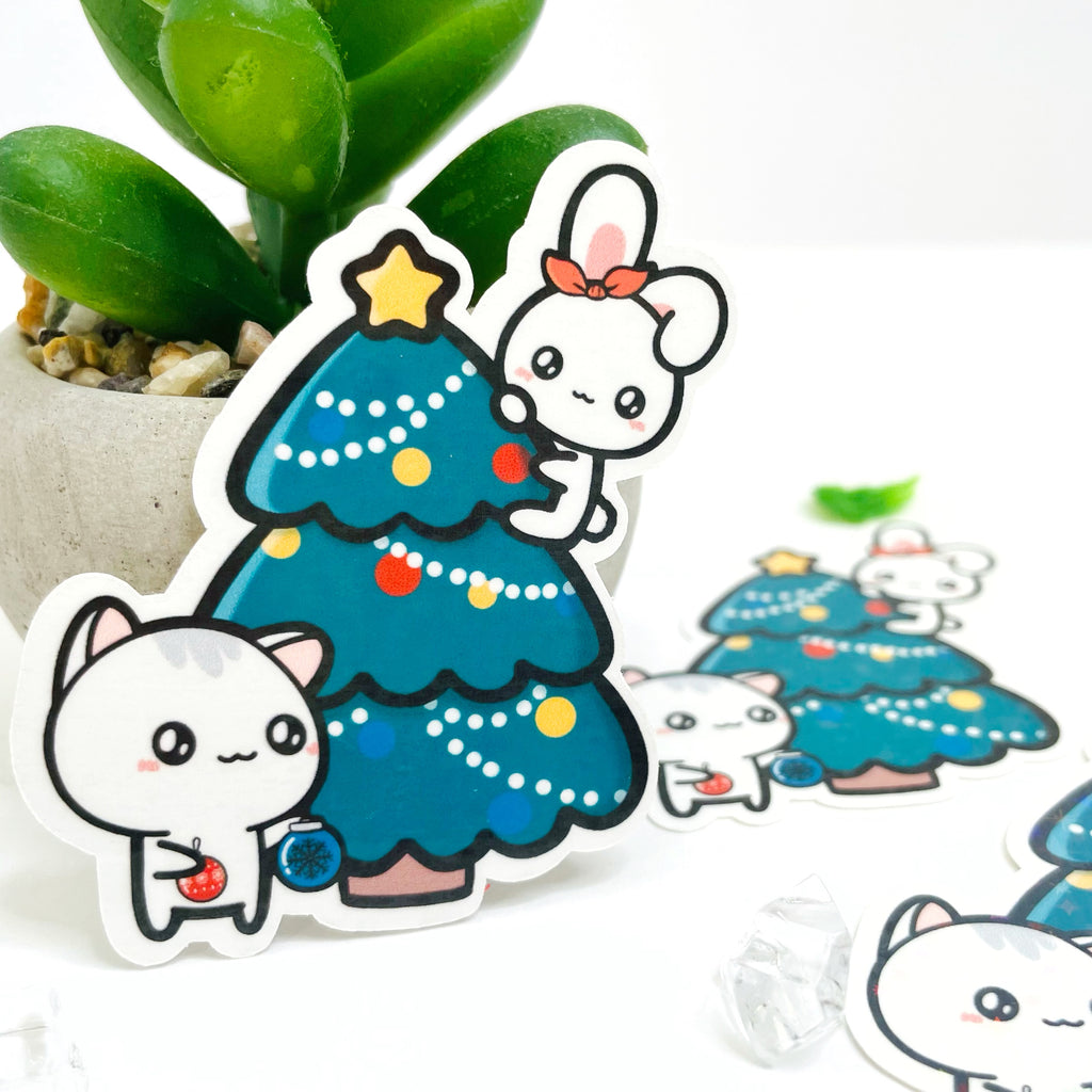 Decorate Christmas Tree Vinyl Flake Sticker