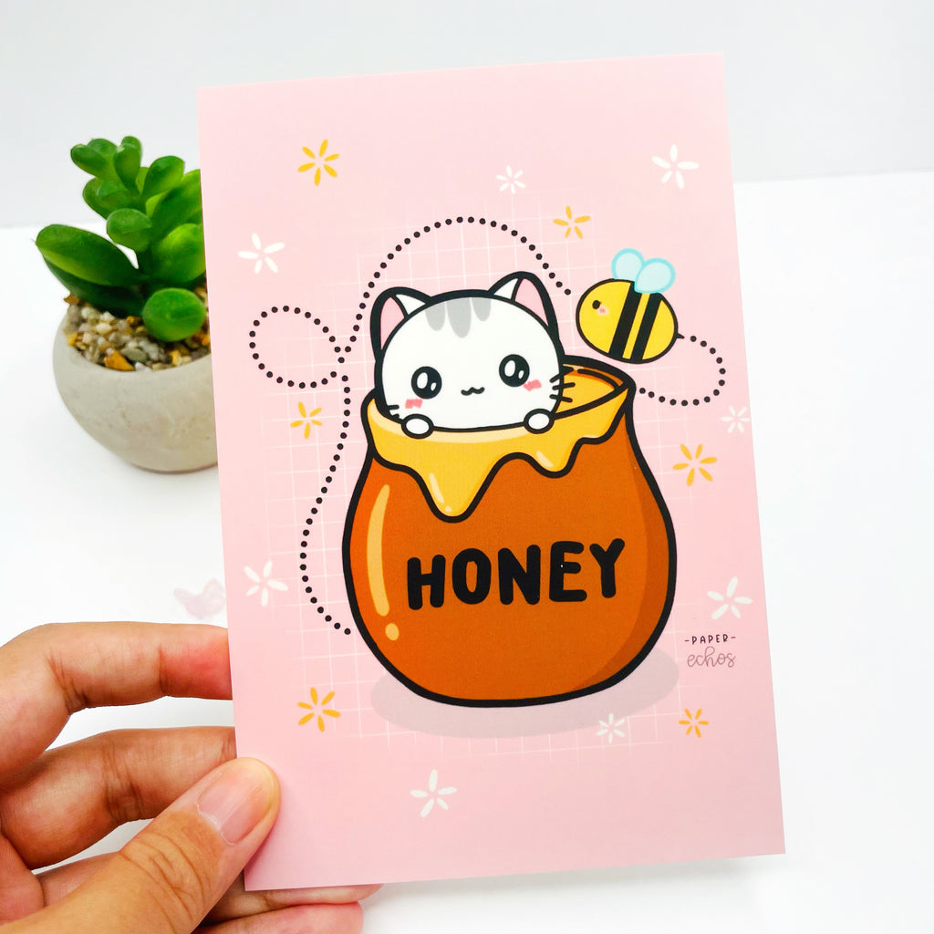 Sushi the Cat Honey Bee Journaling Card