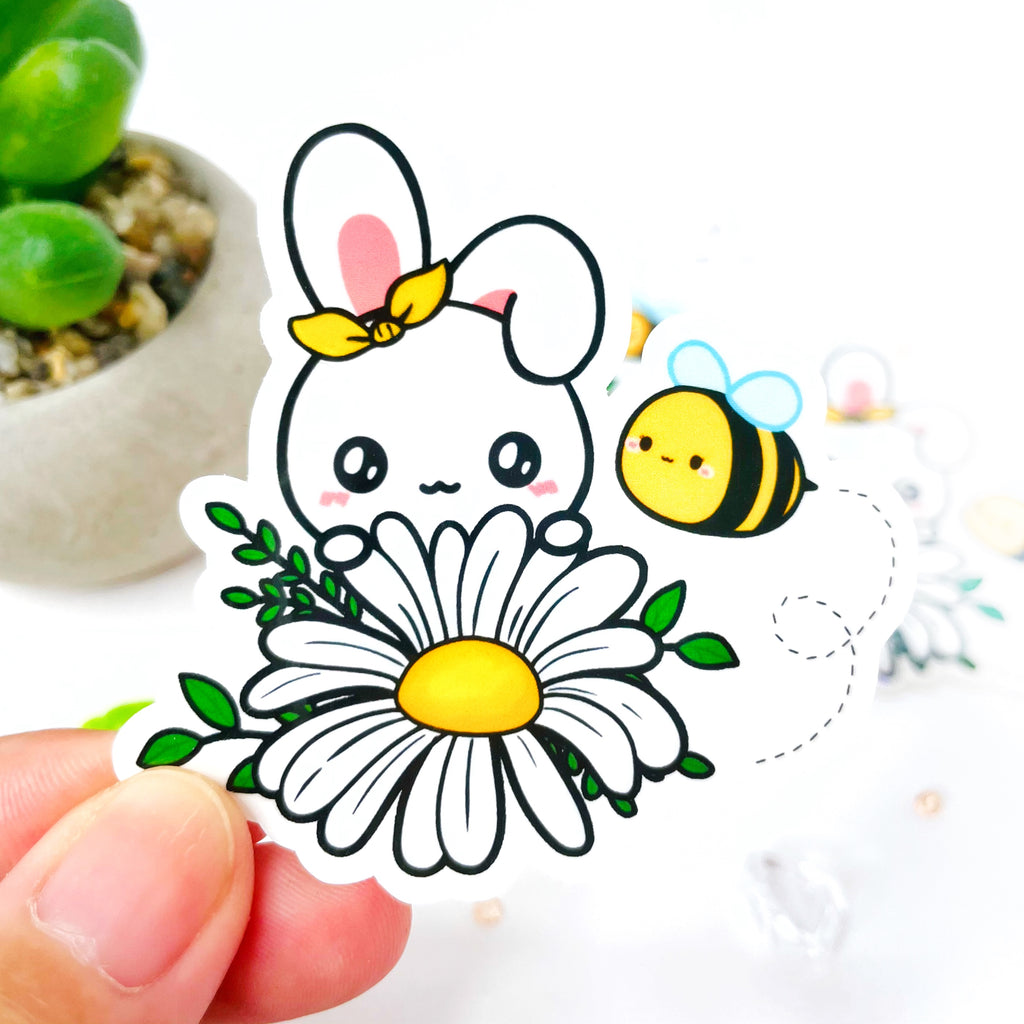 Sugar Bun Bee Flower Vinyl Flake Sticker