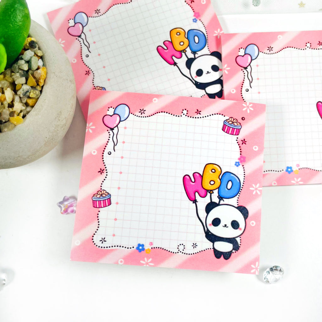 Birthday Balloon Sticky Note Pad - 25 Sheets