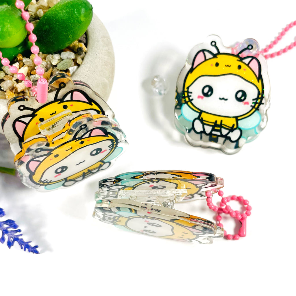 Sushi the Cat Bee Onesie Acrylic Clips