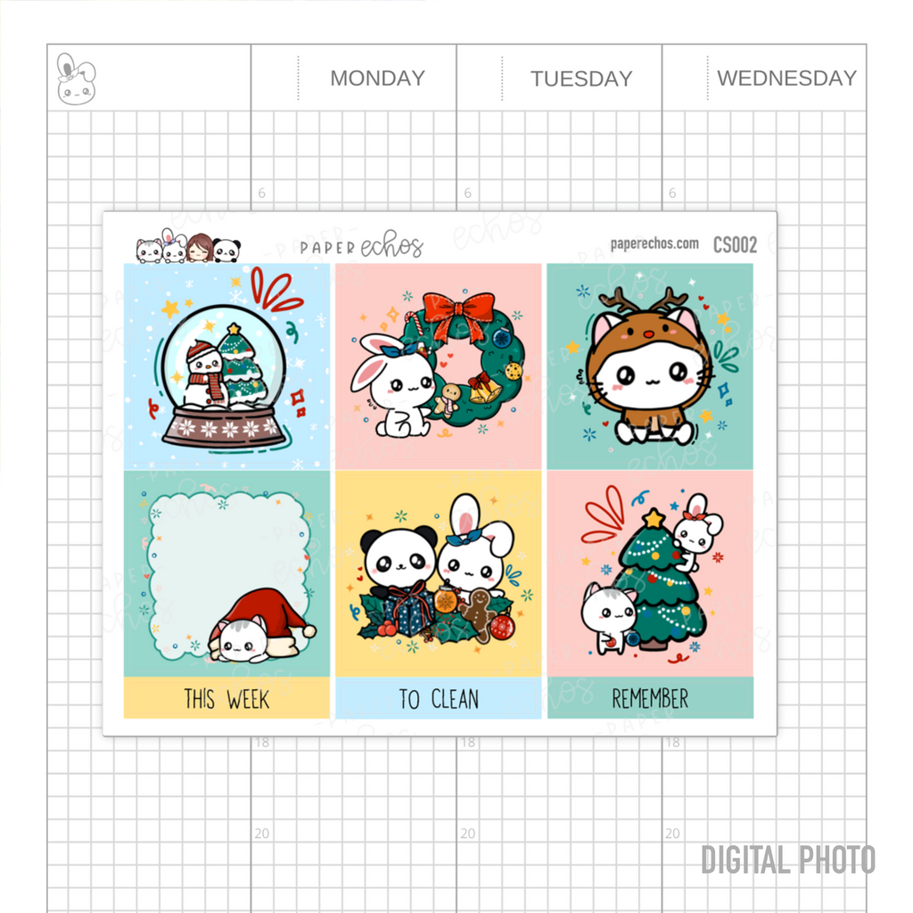 Christmas Hobonichi Cousin & A5 ECHO Planner Kit- 3 Pages - Revamped