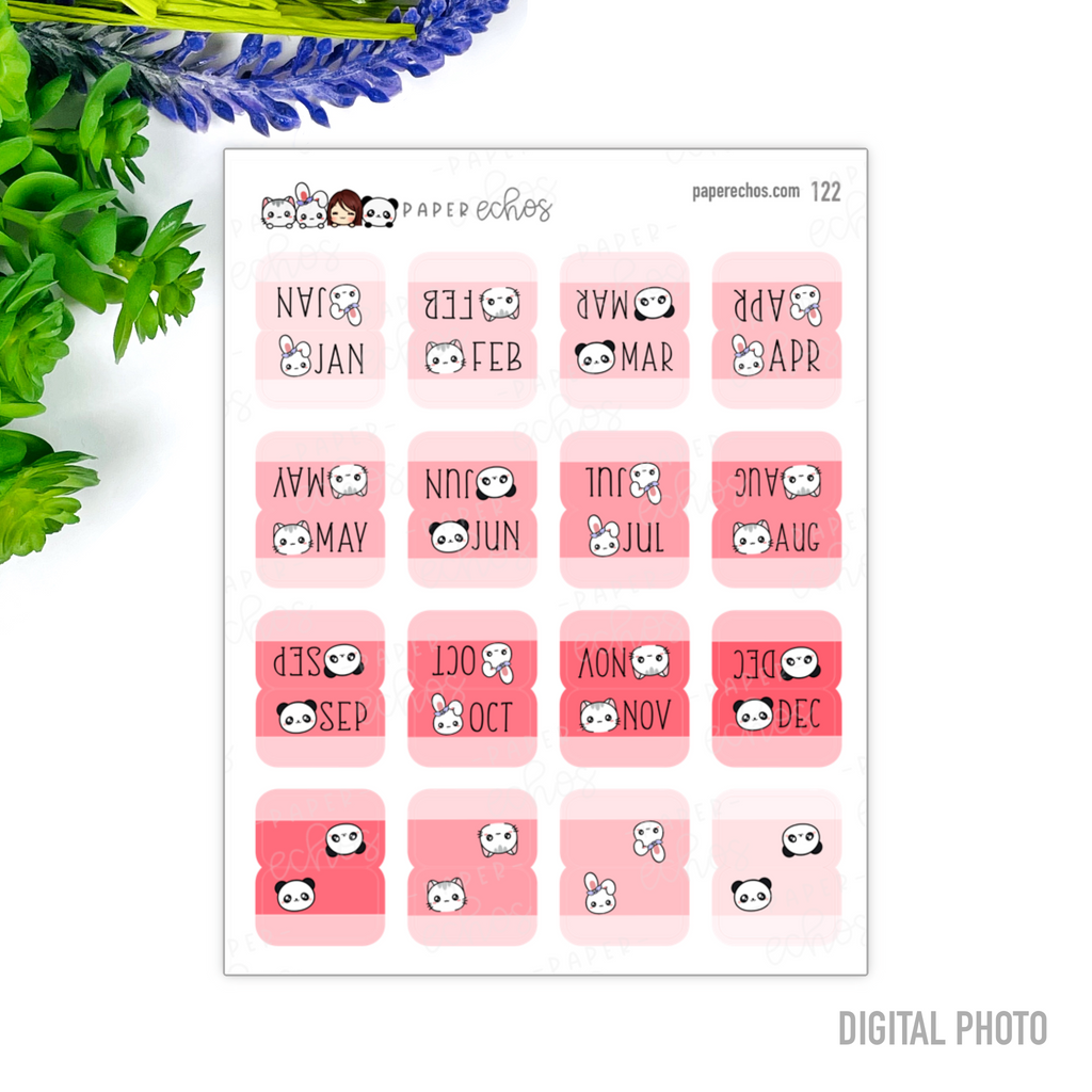 Pink Colours Tab Functional Stickers