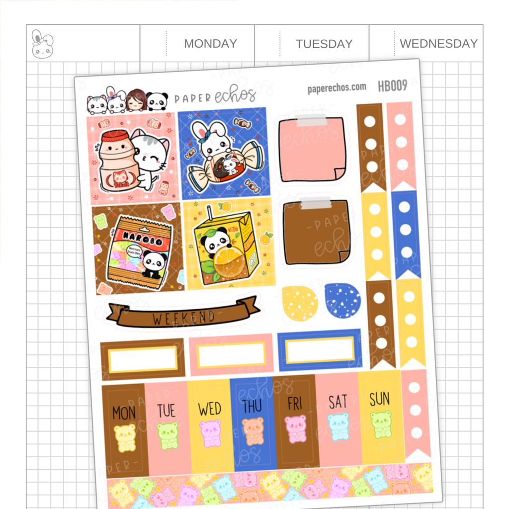 Snack Time Hobonichi Weeks Sticker - 1 Page