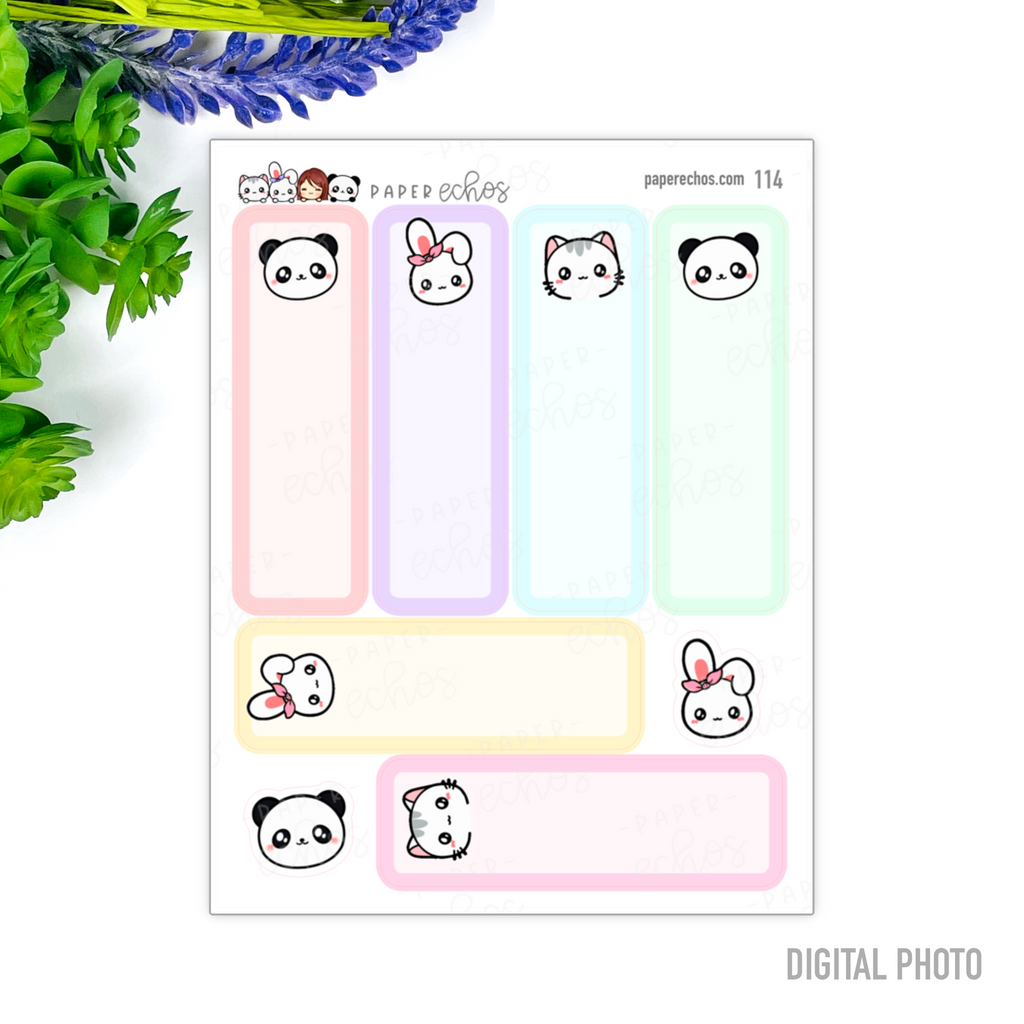Sticker Album Spine Label Pastel Rainbow Functional Stickers