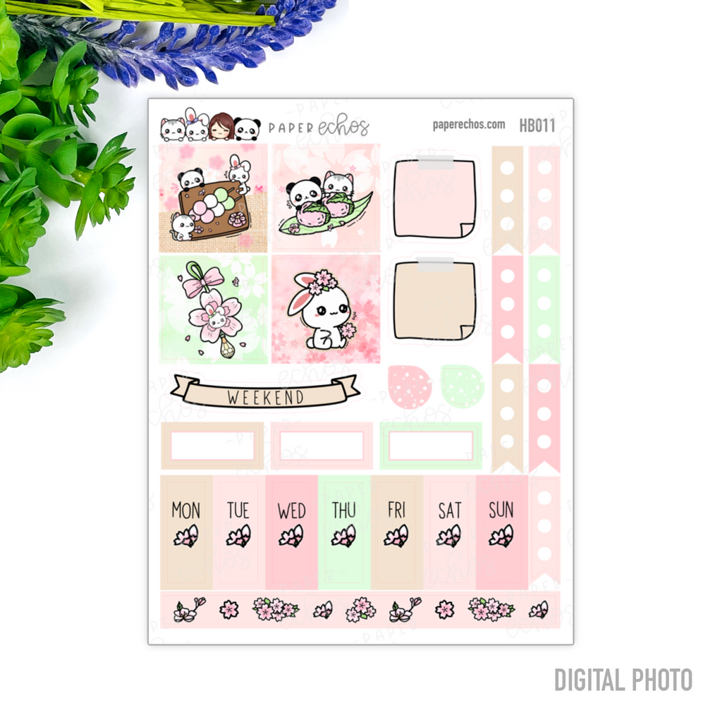 Cherry Blossom Hobonichi Weeks Sticker - 1 Page