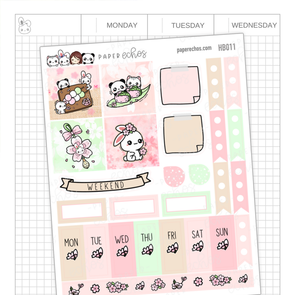 Cherry Blossom Hobonichi Weeks Sticker - 1 Page