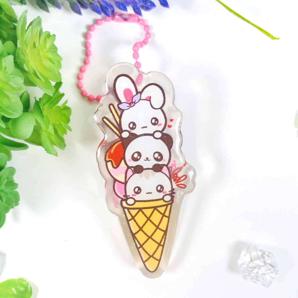 Character Ice Cream Cone Acrylic Clips