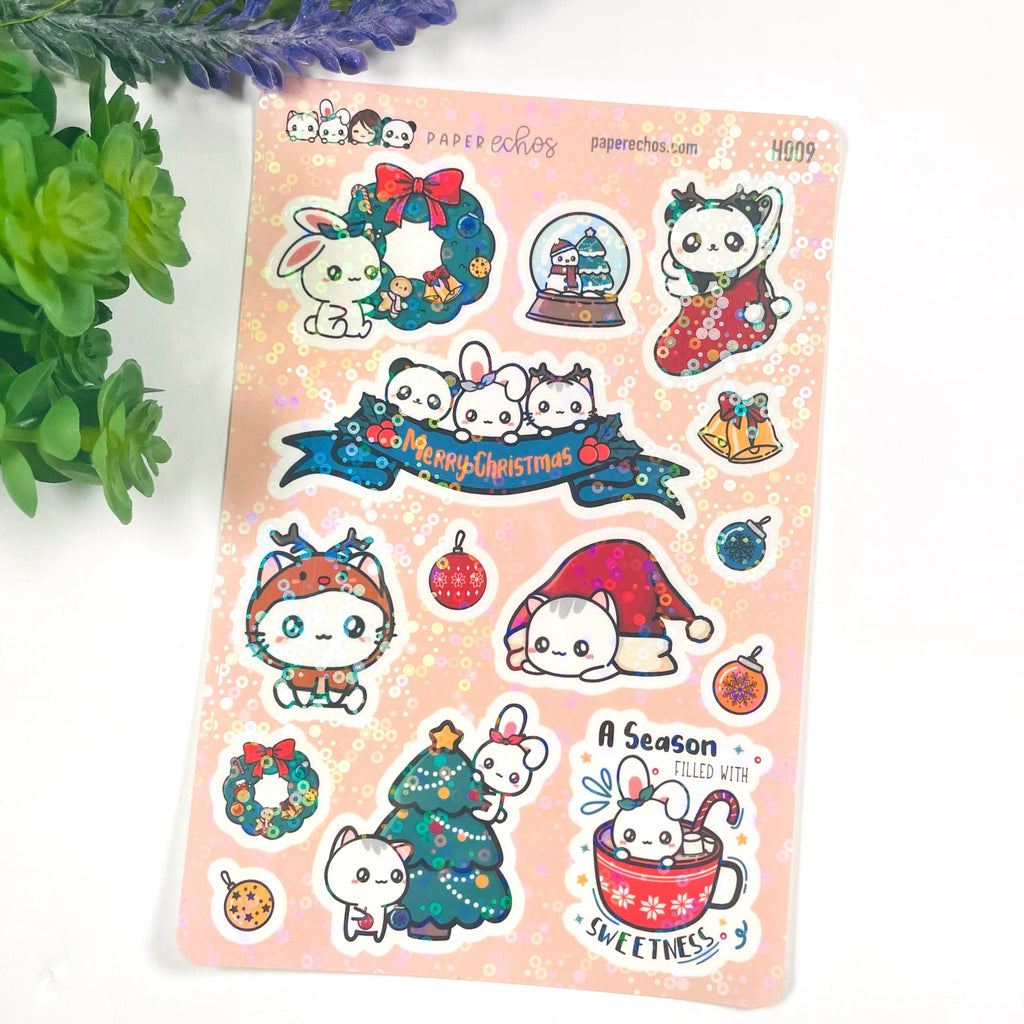 Christmas Holographic Large Stickers