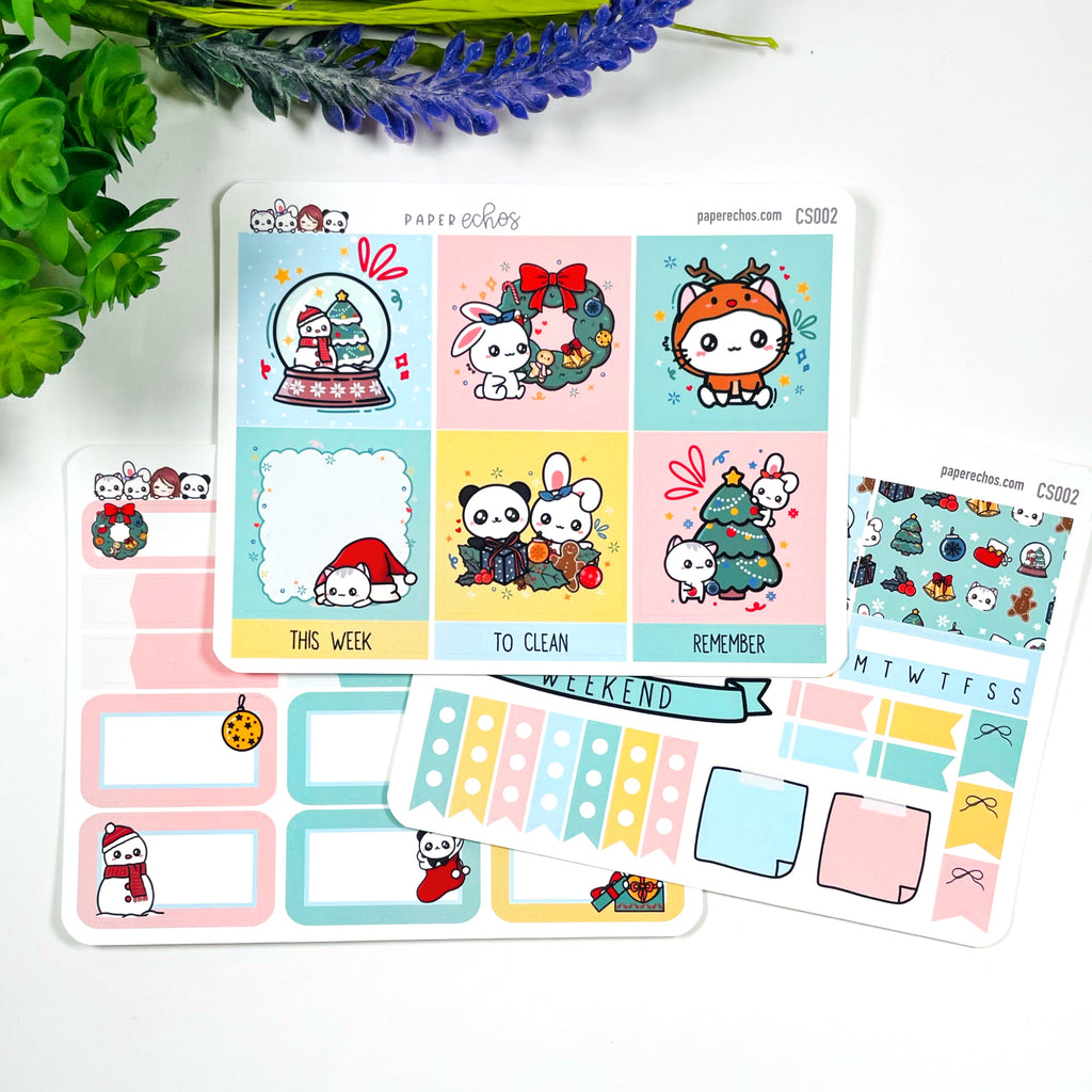 Christmas Hobonichi Cousin & A5 ECHO Planner Kit- 3 Pages - Revamped