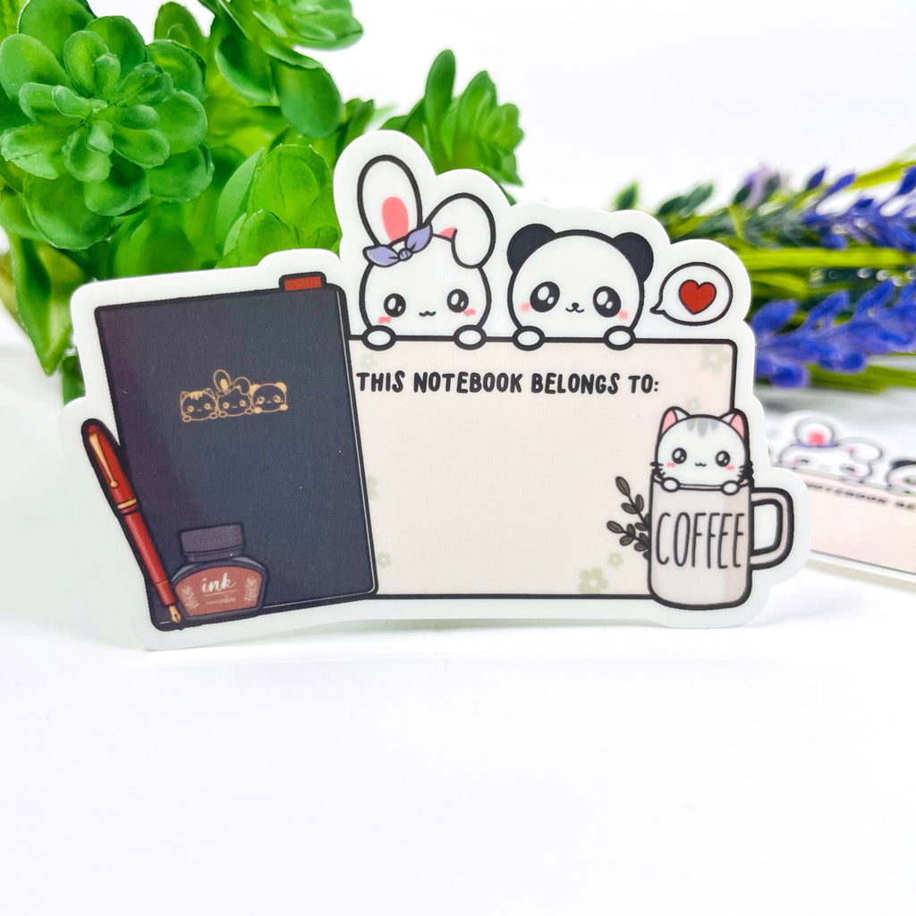 My Notebook Sticker This Notebook Belongs To Black Vinyl Die Cut Sticker /D099 | PaperEchos
