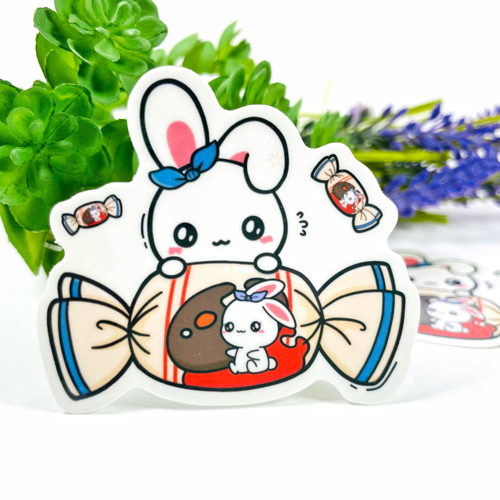 White Rabbit Creamy Candy Vinyl Flake Sticker