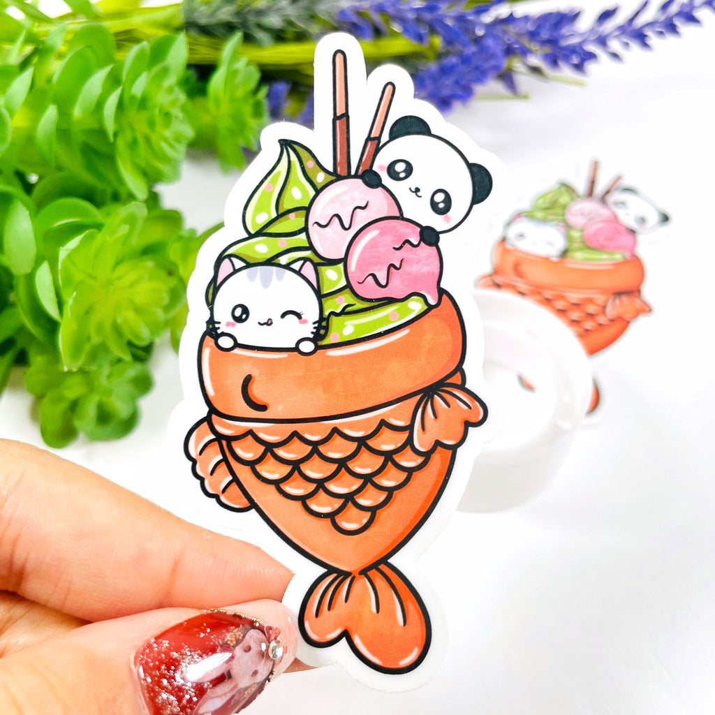 Taiyaki Ice Cream  Vinyl Flake Sticker