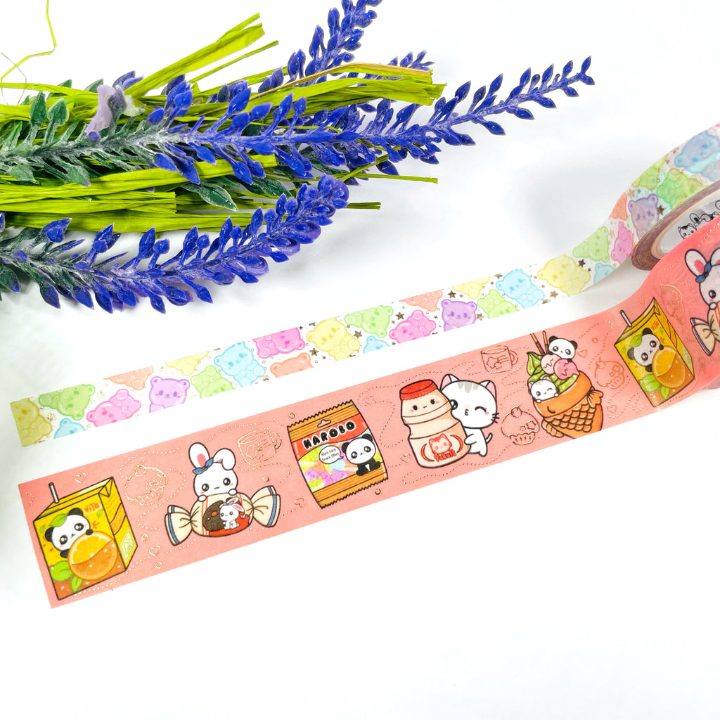 Snack Time Washi Tapes Set of 2-Champagne Gold Foiled - 25mm+10mm