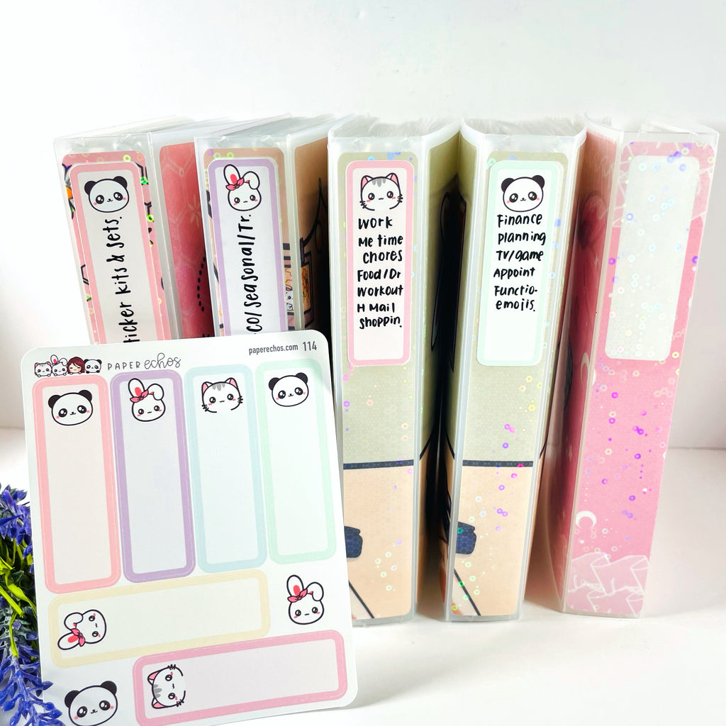 Sticker Album Spine Label Pastel Rainbow Functional Stickers