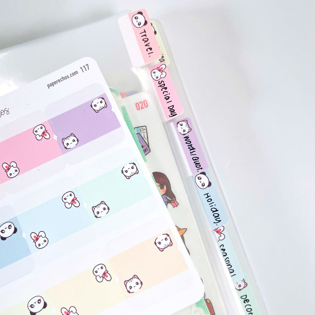 Sticker Album Tabs Pastel Rainbow Functional Stickers