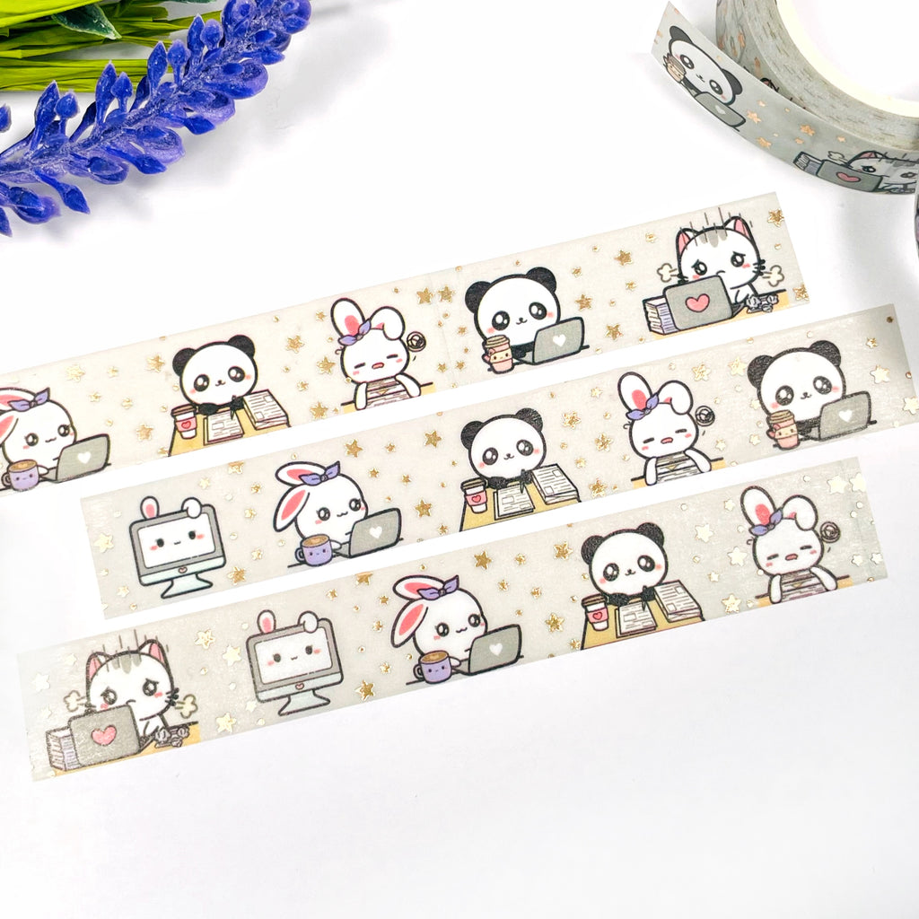 Too Much Work Champagne Gold Foiled Washi Tape