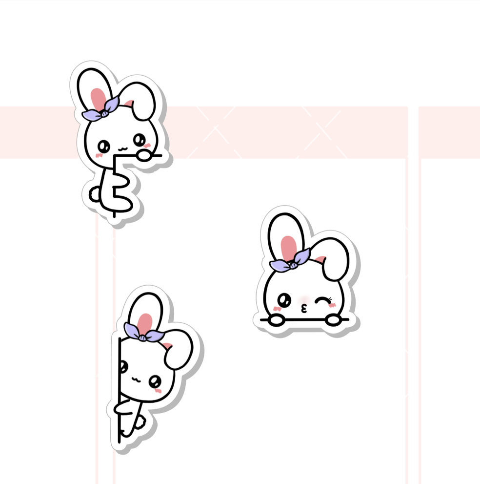 Peek a Boo Sugar Bun the Bunny Stickers