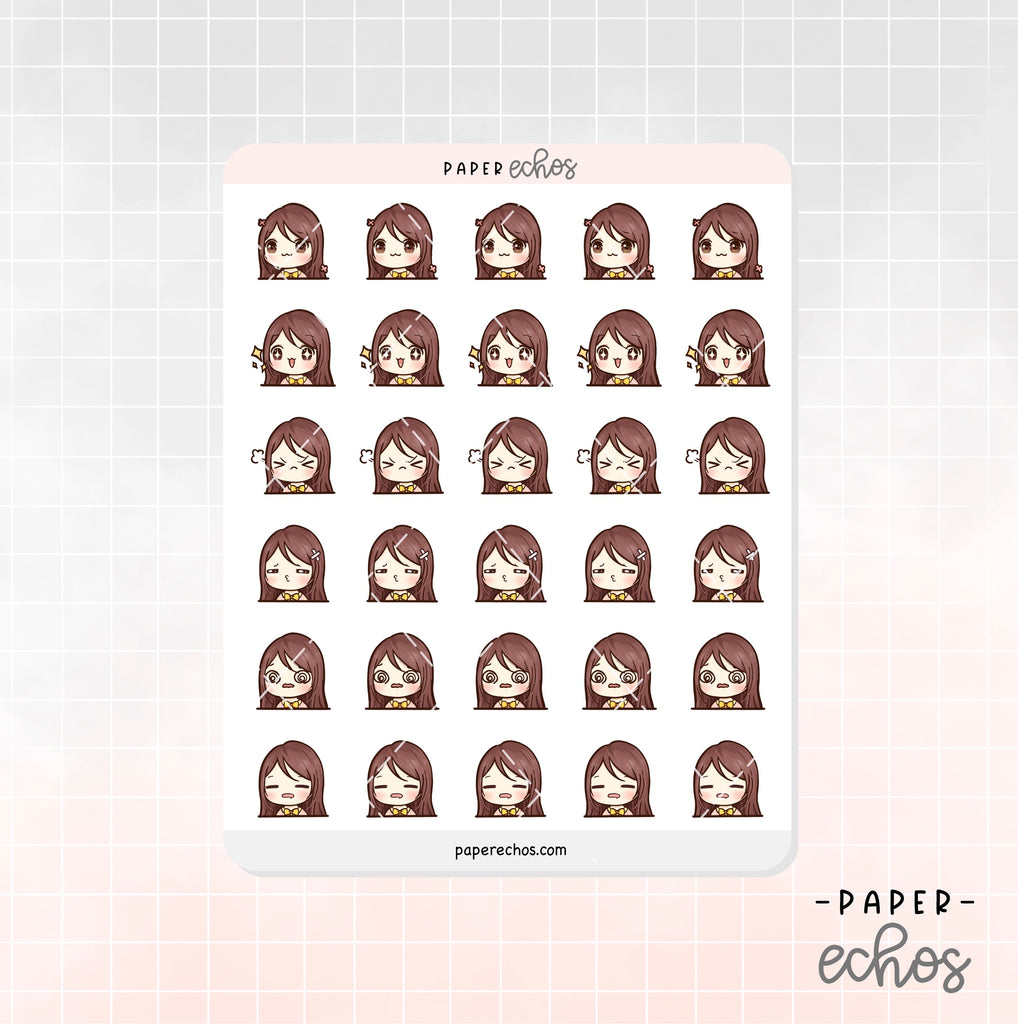 Sunny the Girl Emoji Head Stickers Vol.1