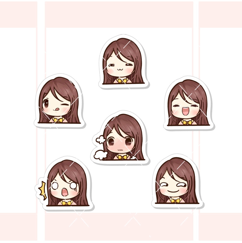 Sunny the Girl Emoji Heads Stickers Vol.2